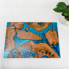 Unique and Stylish Design olive wood cuttingboard with epoxy: