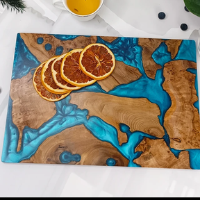 Unique and Stylish Design olive wood cuttingboard with epoxy: