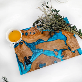 Unique and Stylish Design olive wood cuttingboard with epoxy: