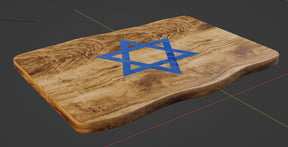 High-quality olive wood table combined with Star of David epoxy